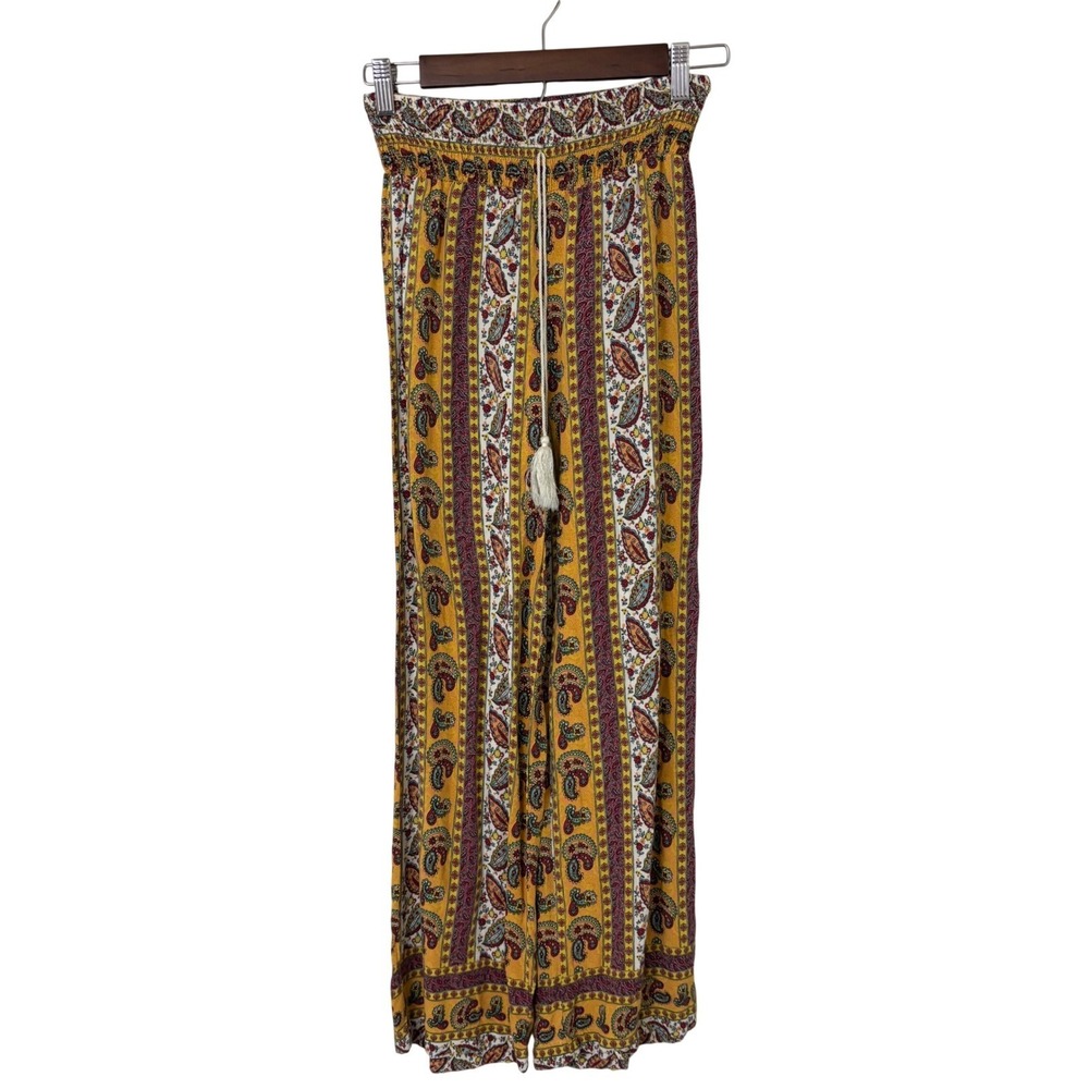 Shoshop Boho Hippie Pants Womens S Straight Leg Ankle India Paisley Gypsy